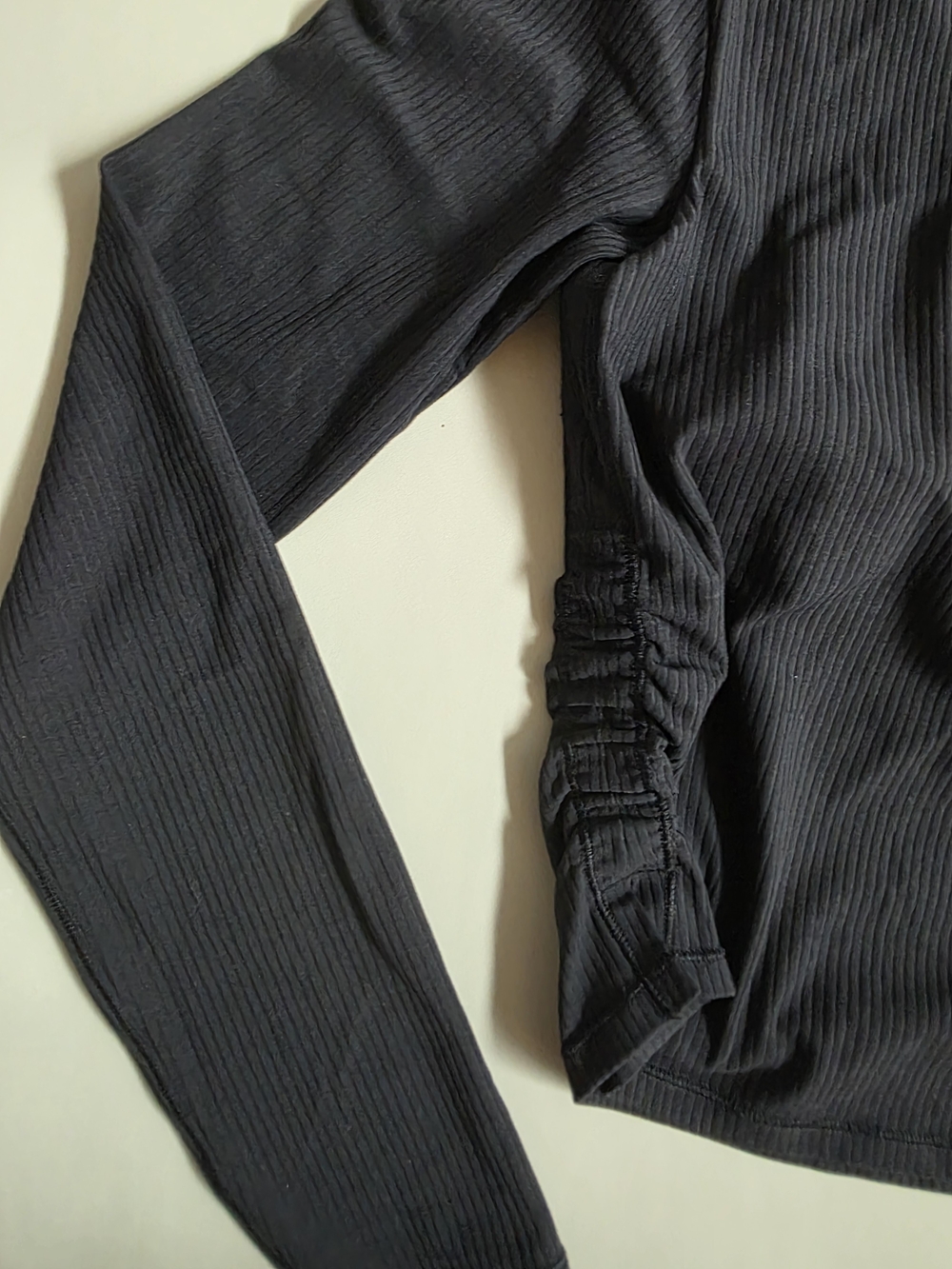 Lululemon All It Takes Ribbed Nulu V-Neck Long Sleeve Top Built In Bra - Black 4 - Picture 6 of 10